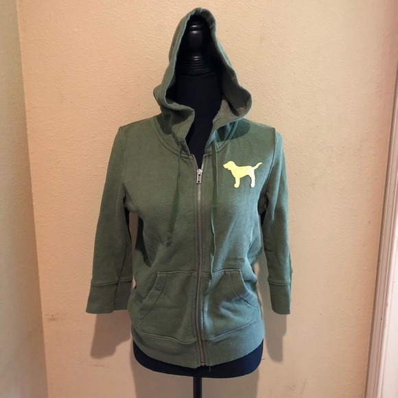 Victoria's Secret Tops - Olive Green Zip Up Victoria’s Secret Sweatshirt